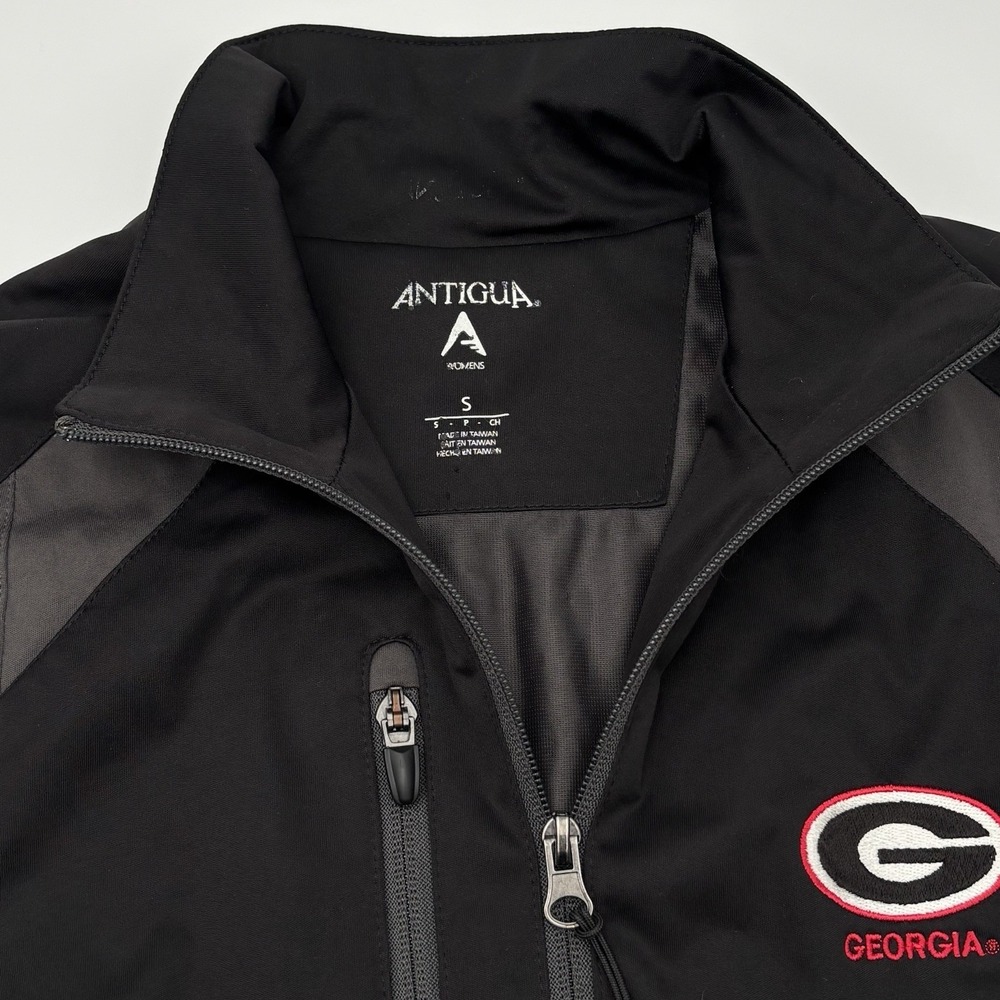 Antigua Georgia Bulldogs Women's S Jacket Black Grey Full Zip UGA Logo